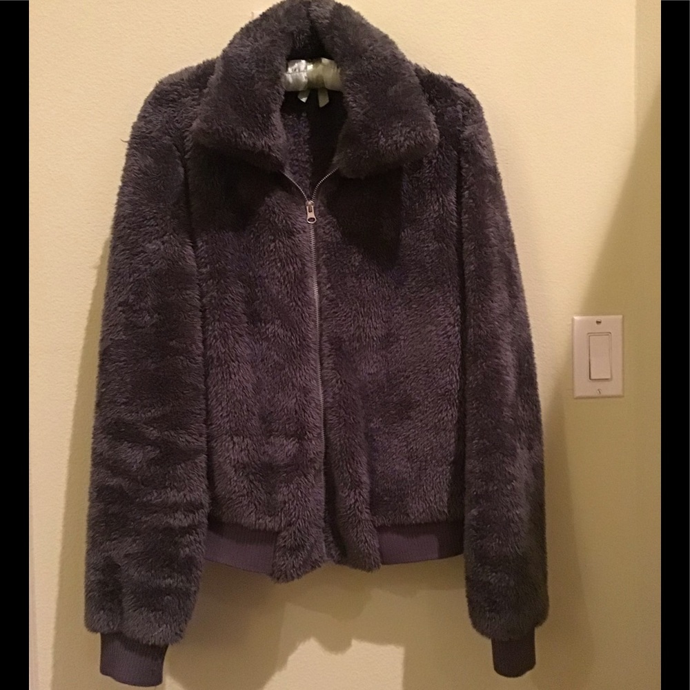 Fury Grey Teddy Zip Jacket